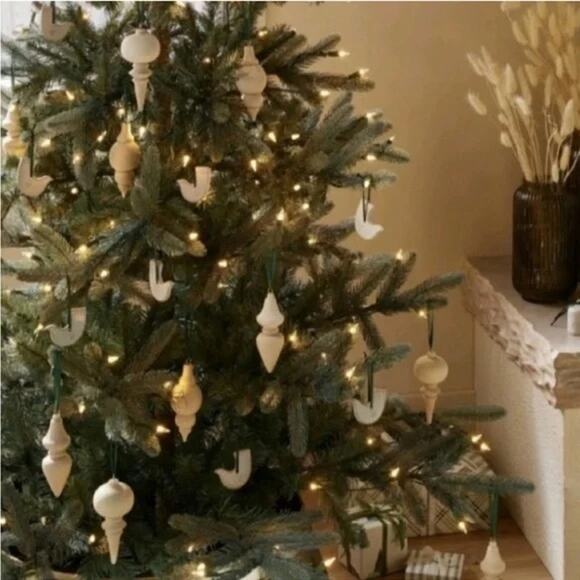 Hearth & Hand with Magnolia NIB Wooden Spindle Christmas Ornaments Set of 3 - Picture 3 of 5